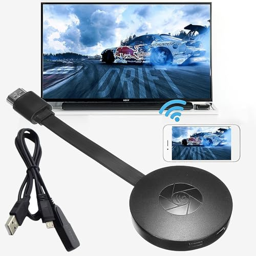 ABPWO Castview Adaptateur d'affichage sans fil 1080p Noir WiFi, HDMI, USB, clé TV, compatible avec TV, PC, tablette, Netflix, vidéo Hulu