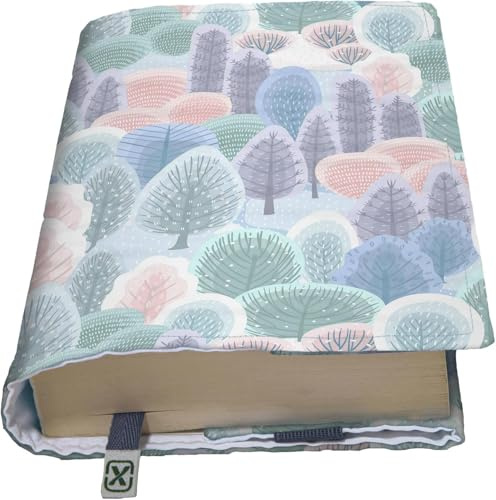 KAPAX FLEX MOSSO - Copertina per libro, regolabile per libro in brossura, tessuto lavabile, impermeabile, protezione libro per adulti (forest)