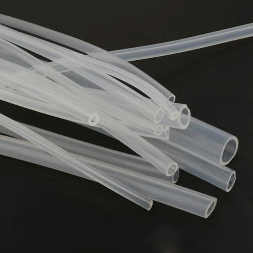 Tubo de silicona translúcido transparente de alta transparencia de 1 m, manguera para cerveza, manguera para leche, tubo flexible de goma suave y seguro, 100 cm, 3 x 8 mm