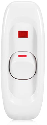 Interruttore del Cavo in, Pulsante On-off per Lampada da Tavolo Camera da Letto, Luce Indicatore a LED, AC 250V 10A, Facile da Installare, Adatto per Prodotti di Illuminazione, (White)