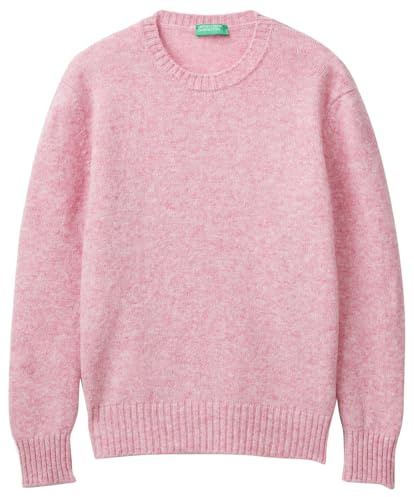 United Colors of Benetton Maglia G/C M/L 103me1n23 Pull, Rose, L Femme
