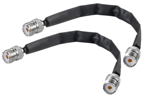 Malloy 2pcs Flach Koaxialkabel SO239 Anschlüsse 50 Ohm Tür/Durch UHF-Zopfkabel Von Frauen zu Frauen