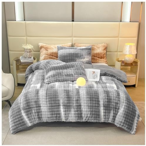 ZTGL Edredón Nórdico Invierno, Edredón Invierno De Terciopelo De Cordero Doble Cara Grueso Y Cálido, Edredones De Cachemira Esponjosos, Suave y Cómoda Manta Cama De Lana Engrosado B,150×200cm/2.5kg