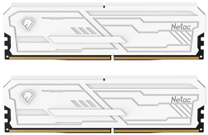 Netac DDR4 RAM Kit de 32 GB (2 x 16 GB) 3200 MHz CL16-20-20-40 1,35 V Intel XMP 2.0, Memoria de escritorio UDIMM de 288 pines, Memoria de computadora de alto rendimiento - Blanco