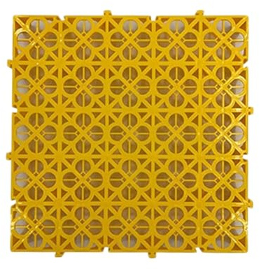 40x40x3cm Outdoor Modular Interlocking Floor Tiles,Splicing Car Wash Room Drainage Mats,for Bath Garage Sports Field(Yellow,16 Pieces)