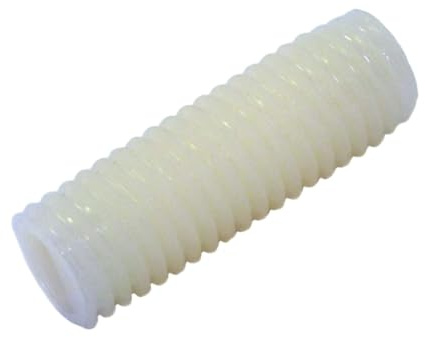 Grain fileté en plastique (Nylon 6.6), Vis Sans Tête Coupe Tournevis pour Fixation de Plaques et Panneaux de manière invisible - M5X8 - 20 pièces - Plastic Hardware Store