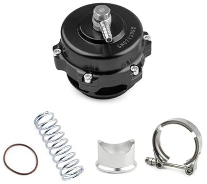 Valvola EGR Valvola Di Scarico Universale Turbo 50mm BOV Con Flangia A V In Alluminio Saldata Molle 6PSI + 18PSI Valvola Ricircolo Gas Scarico(Nero)