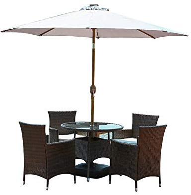 Outdoor Garden Parasols Garden Umbrella Parasol, 2.7M Tilting Parasols With Solar Led Light, Crank Handle, Adjustable Tilt Mechanism, Uv Protection, For Outdoor Balcony Pool good