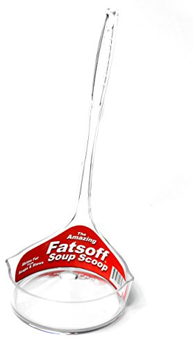 Fatsoff Soup Scoop Fat Skimmer - Efficient Fat Separator for Soups, Stews, and Broths - Removes Fat Quickly and Easily - Made in USA, Original Inventor