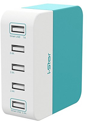 USB Charging Station Charger Hub - 5 Port Multi Port USB Charger With Intelligent Smart Charge For Apple iPhone, iPad, iPad Air, iPad Mini, iPad Pro, Samsung Galaxy, HuaWei, Nexus, LG and More