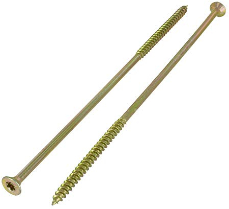 100 viti per truciolato 6,0 x 180 Torx, filettatura parziale – giallo zincato | testa piatta | vite universale | viti