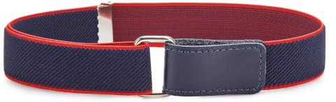 Ladeheid Cinturón Elástico para Niños 0-15 Años 32-90 cm P15 (Azulmarino/Rojo, 5-12 Años)