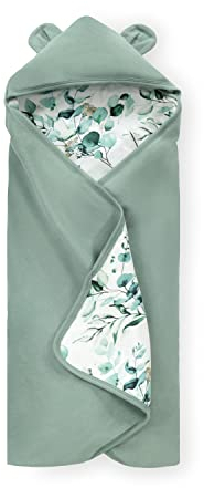 hauck Baby Einschlagdecke Snuggle N Dream für 3-Punkt-Gurt & 5-Punkt-Gurt, Baumwolle, Universal für Babyschale, Kindersitz, Reboarder, Kinderwagen, Buggy, Babywippe, Waschbar (Leaves Mint)