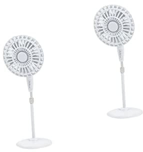 Toyvian 2pcs Mini House Fan Small Floor Fan Prop for Modeling Ornament for Miniature Scenes