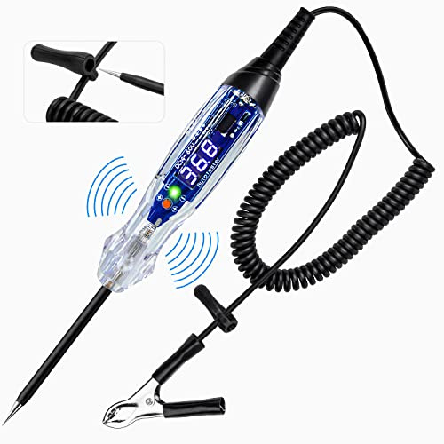 ATOBLIN Buzzer Test Light Automotive, 4-60V DC LED Digital Circuit Tester, Heavy Duty Light Tester with Voltmeter, Auto Voltage Tester Electric Probe Test Pen for Fuse, Battery, Polarity