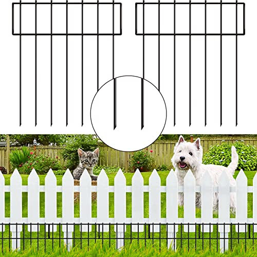 Lot de 20 clôtures décoratives pour animaux avec bordure en fil métallique antirouille bande grillage pour jardin, 38,1 cm de haut x 3,3 m de long, sans creuser