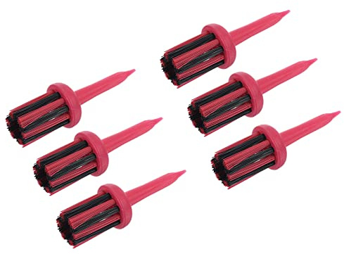 PATIKIL Golf tee Cepillo Parte Superior 2.4 Pulgadas, 6 Paquete Irrompible Plástico Golf tee Bajo Fricción Resistencia para Hombre y Mujer, Rojo