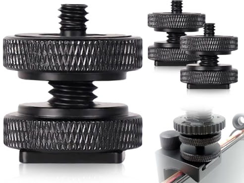 Lhbwhiz Lot de 2 Adaptateurs de Griffe d'appareil Photo, Filetage 1/4, Adaptateur de Griffe en métal, pour Filetage de trépied, Lampes Flash, Microphones sur Griffe (Noir)