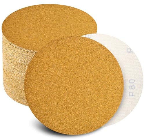 Keeimp 6 Inch Sanding Discs Hook and Loop No Hole, Da Sandpaper for Automotive and Woodworking, 80, 120, 220, 320, 400 Grit, 20 PCS Each Grit(Pack of 100)