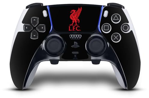 Head Case Designs Offizielle Liverpool Football Club Liver Bird Rot Auf Schwarz Kunst Vinyl Haut Gaming Aufkleber Abziehbild Abdeckung kompatibel mit Sony PlayStation 5 PS5 DualSense Edge Controller