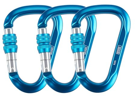 HMS Karabiner 3 Stück UIAA-Zertifiziert 24KN, LACD Sicherungskarabiner