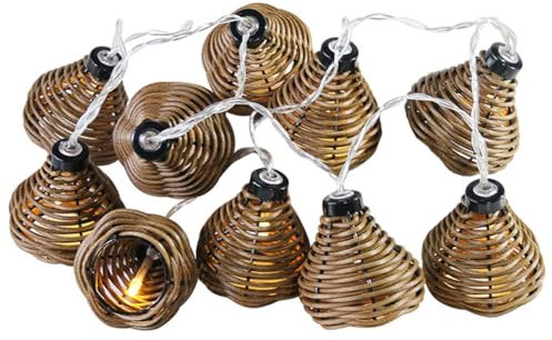 OSALADI Rattanlichterkette Rattankugel-imitation Dekoratives Licht Für Drinnen Und Draußen Leds Zur Schaffung Verschiedener Atmosphären