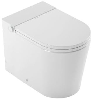 Mizubath - Inodoro Inteligente Económico con tanque incorporado | Limpieza por agua con regulación temperatura | Mando distancia | Instalacion a suelo con salida vertical |Inodoro Japones Rada BASIC