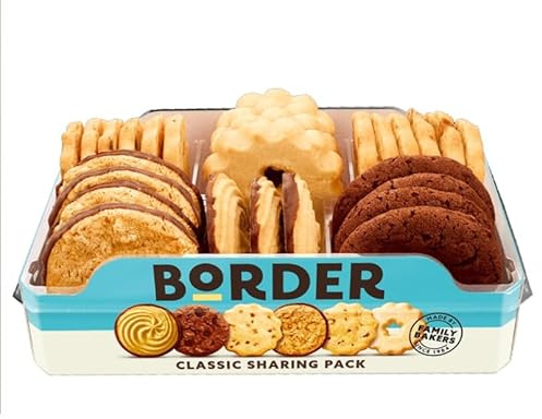 Border Biscuit Classic Sharing Pack 400g with 6 Selection Flavours, Biscuits Gift Set, Chocolates Biscuits, Perfect for Gifting on Mothers & Fathers Day, Christmas and Easter (Pack of 1)