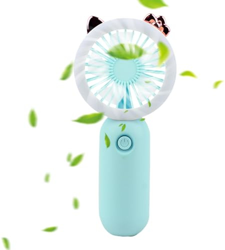 ventilatore portatile, ventilatore a mano portatile - ventilatore tascabile con luce - Impostazioni a 3 marce Gadget Gadget portatile USB ricaricabile ricaricabile a LED LED LIGHT Outdoor per bambini