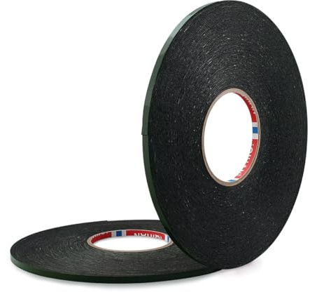 Fatiya Lot de 2 rouleaux de ruban adhésif double face en mousse éponge imperméable de 5 mm pour intérieur automobile, plaques d'immatriculation et décoration d'intérieur (5 mm)