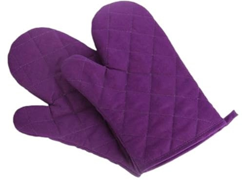 HUDFVIOI Maniques Cuisine Lot de 2 gants cuisine professionnels en coton résistant à la chaleur et(Purple)