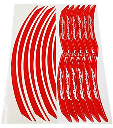 Wheel Rim Stripes Rifrangenti per Cerchi Moto, Kit componibile, Racing Rosso