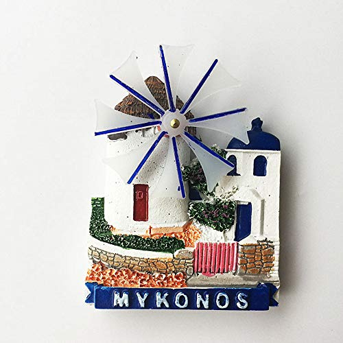 Mykonos Island Griechenland 3D-Kühlschrankmagnet, Touristen-Souvenir, Geschenk, Dekoration für Zuhause und Küche, Magnetaufkleber, Mykonos, Griechenland, Kühlschrankmagnet-Kollektion