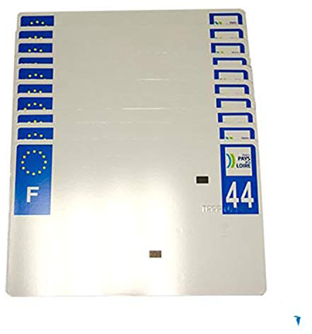 PLAQUE IMMAT. TIFLEX PREPERCEE BLANCHE 210X130 SIV - DEPT 89 - YONNE (X10)