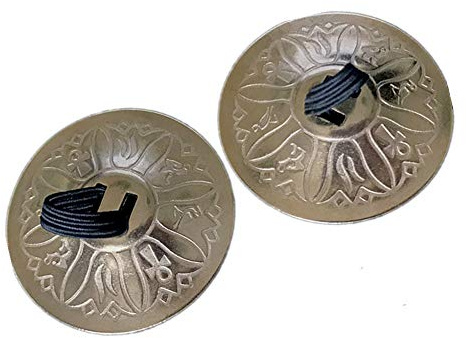 2 Platillos de dedo para bailar el vientre dorados, instrumentos musicales de latón, accesorio para bailar bailarín fiesta
