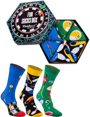 Rainbow Socks - Damen Herren Fun Socks Box Geschenk - 3 Paar