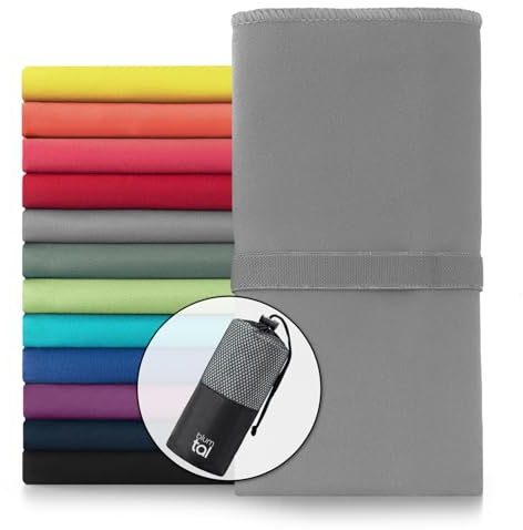 Blumtal Asciugamano in Microfibra 120x60 cm – Asciugatura Rapida, Leggero e Compatto, Ideale per Palestra, Viaggio e Sport, Grigio