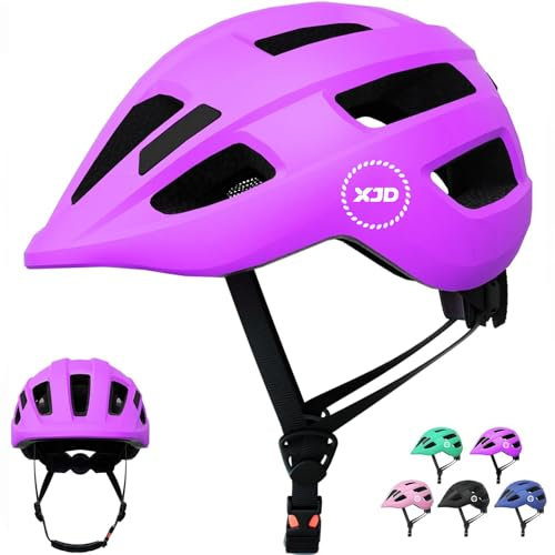 XJD Casque Vélo Enfant 2-8 Ans Casque Enfant Trottinette Filles Garçons CE Réglable Anti-Choc Protection pour Cyclisme Skate Roller (Violet, S)