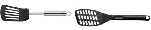 WMF Profi Plus Pala para freír, Acero Inoxidable Pulido & Neutral Espátula para sartén, Negro, 31cm