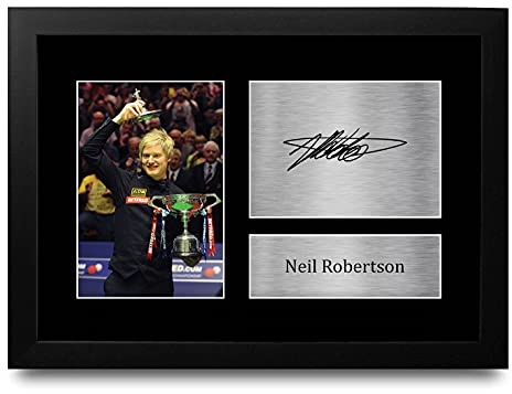 HWC Trading FR A4 Neil Robertson Snooker Geschenke Gedrucktes Signiertes Autogramm Foto für Fans von Snooker Memorabilien - A4 Framed