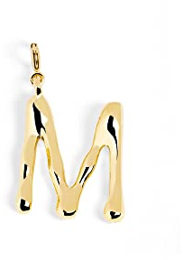 SINGULARU - Charm Letter XL - Colgante Inicial en Latón con Acabado Baño de Oro de 18 Kt - Colgante Letras A - Z - Charm Combinable con Collar - Joyas para Mujer