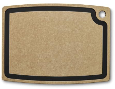 Victorinox Cutting Board Gourmet Series Chopping Board with Juice Groove | Durable and blade-friendly paper composite chopping board for food preparation, size L 44.5 x 33 cm, Brown