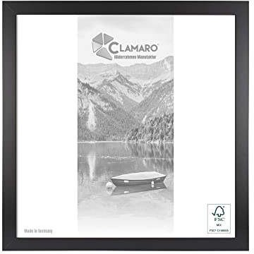 CLAMARO Bilderrahmen Collage, eckig, 100x100 cm, Schwarz Matt, Acrylglas | Außenmaß ca. 104,8x104,8 cm, MDF-Holzleiste, HDF-Rückwand, Metallaufhänger für Hoch- und Querformat, handgefertigt