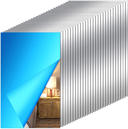 Tuanse 80 Piece Flexible Plastic Mirror Sheets for Home Decoration, Wall Mount, Rectangular, 9 x 6 Inch