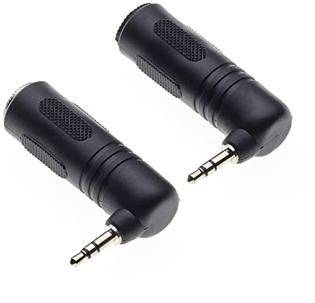 Keple Rechtwinkliger 6,35 zu 3,5 Audio Adapter, 90 Grad 6,35mm 1/4 Zoll Stereo Buchse weiblich zu 3,5mm 1/8 Zoll Stereo Stecker männlich, Klinkenadapter, 2 Stück