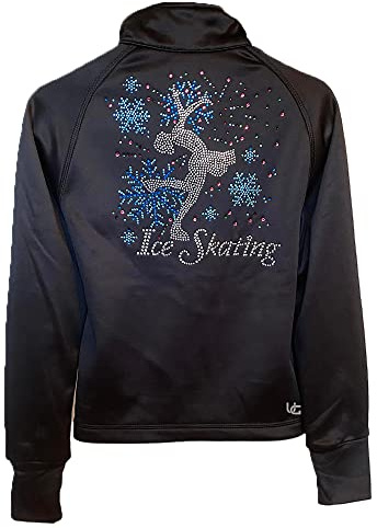 UniqGarb Ice Skating Jacket for Girls Women Black Skate Jacket CL Ice Skater