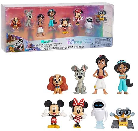 Disney Just Play Collection 100 Years of Love Celebration Collection Limited Edition, 8-teiliges Spielfiguren-Set für Kinder ab 3 Jahren