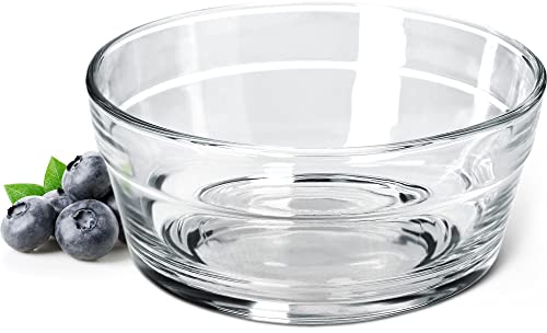 KADAX Ciotola per insalata, in vetro, lavabile in lavastoviglie, di alta qualità, per dessert trasparente, diametro 12,5 cm, 1 pezzo