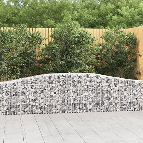 Homgoday Panier Gabion à arc Gabion pour Sassi Gabion avec Lit Gabions Métalliques Gabions pour Pierres Gabion Lit surélevé 400 x 30 x 60/80 cm Fer galvanisé