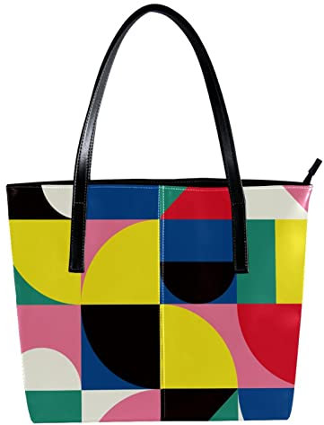 Schultertasche, leicht, lässig, Schultasche, Lehrertasche, Handtasche, Geldbörse, geometrisches Muster, bunte Kunst, Mehrfarbig